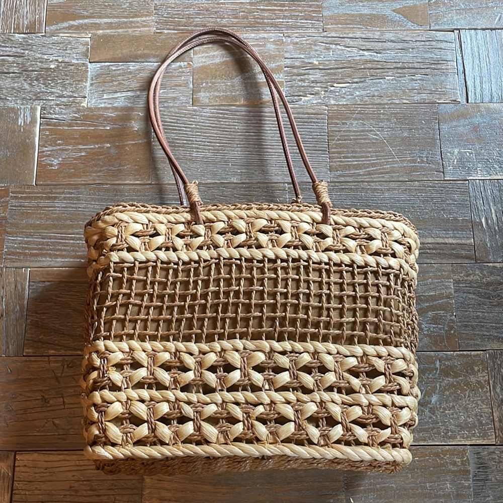 Vintage Giannini Woven Straw Purse🖤